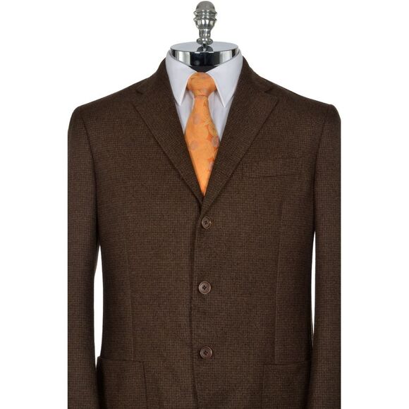 Cantarelli Mens Slim Virgin Wool Sport Coat 42 Long Brown Made In Italy - Picture 3 of 4
